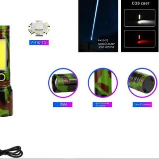 ĐÈN PIN SẠC USB ZOOM SIÊU SÁNG 6 CHẾ ĐỘ RẰN RI