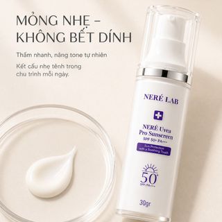 Kem Chống Nắng Neré Uvea Pro Sunscreen SPF50+ PA+++ 30g Hỗ Trợ Bảo Vệ Da Nâng Tông Nhẹ Mỏng Nhẹ Dễ Tán