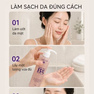 Sữa Rửa Mặt Neré Aqua Hydra B5 Cleanser 150g | Làm Sạch Dịu Nhẹ, Hỗ Trợ Cấp Ẩm, B5 & Bột Hạt Mơ