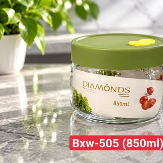 HŨ THỦY TINH 850ML CÓ NẮP ĐẬY DIAMONDS BXW-505 (T36)