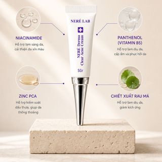 Kem Mụn Neré Derma Clear Acne Cream 5g Hỗ Trợ Giảm Mụn Làm Dịu Da Cho Da Mụn