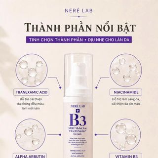 Kem Nám NERÉ Melaclear TXA B3 Medic+ Cream Hỗ Trợ Làm Sáng Da Đều Màu Cấp Ẩm 30g