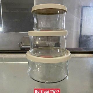 BỘ 3 HỦ THUỶ TINH CÓ NẮP ĐẬY DIAMONDS TW-7-570ml, 810ml, 1300ml (T12)