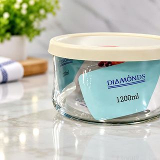 HŨ THỦY TINH 1200ML CÓ NẮP ĐẬY DIAMONDS BXW-501 (T24)