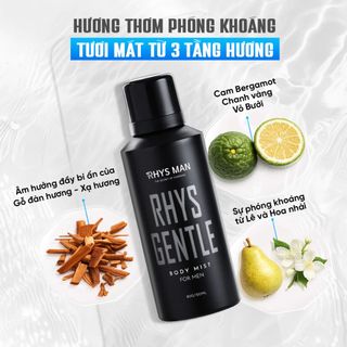 Body Mist Rhys Man Gentle 120ml Thanh Mát Nam Nữ | SÁPITAL