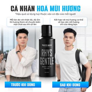 Body Mist Rhys Man Gentle 120ml Thanh Mát Nam Nữ | SÁPITAL