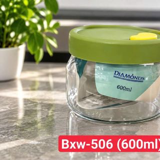 HŨ THỦY TINH 600ML CÓ NẮP ĐẬY DIAMONDS BXW-506 (T48)