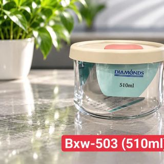 HŨ THỦY TINH 510ML CÓ NẮP ĐẬY DIAMONDS BXW-503 (T48)