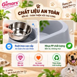 Bát ăn kèm bình nước tự động cho thú cưng GIMARS