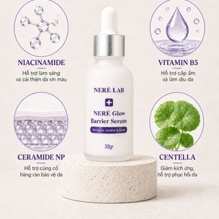 Serum Neré Glow Barrier Vitamin C Niacinamide Ceramide Hỗ Trợ Dưỡng Sáng Cấp Ẩm Phục Hồi Hàng Rào Da 30ml