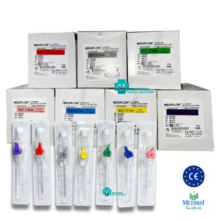 Hộp kim luồn màu vàng24g Mediflon tĩnh mạch giá sỉ xuất hoá đơn