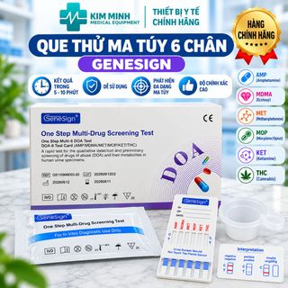 Hộp que thử ma tuý 6 chân Genesign 20 test giá sỉ xuất hoá đơn