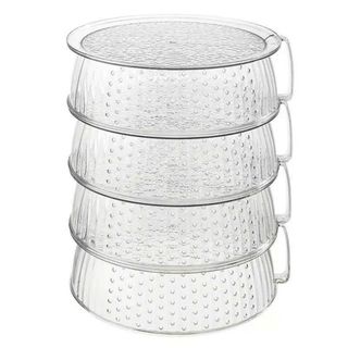 Lồng bàn giữ nhiệt,Lồng bàn đậy thức ăn 5 tầng cao cấp - Khay đựng hoa quả đồ ăn tích hợp lồng bàn