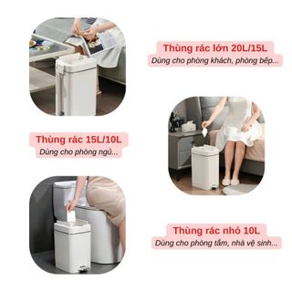 Thùng Rác Phòng Khách 2 Ngăn Đựng Trà Tách Khô Và Ướt Thùng Rác Dung Tích Lớn 12L Đầy Đủ Phụ Kiện Pinewoods