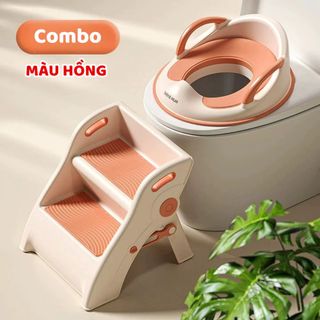 Bệ thu nhỏ bồn cầu cho bé ngồi trên toilet đi vệ sinh tự lập Numbabys cao cấp, chống trơn trượt, thoáng mát có tay nắm