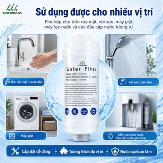 Bộ Lọc Nước Pinewoods Bộ Lọc Tắm Gắn Vòi Hoa Sen Gắn Vòi Rửa Bát WF001