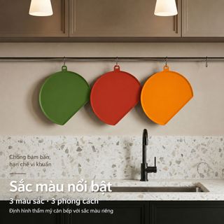 Thớt Nhựa Cao Cấp TPU Kháng khuẩn 99,9% Dẻo Dai An Toàn Cho Bé Ăn Dặm Pinewoods Bảo Vệ Sức Khỏe B-4200