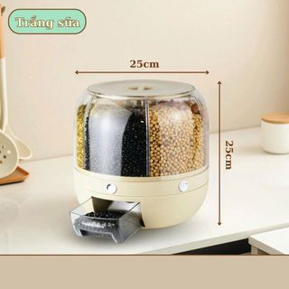 (SẴN ) Thùng Đựng Hạt Pinewoods, Thùng Đựng Gạo Thông Minh Xoay 360 Độ Chất Liệu PP+ABS Cao Cấp THPW