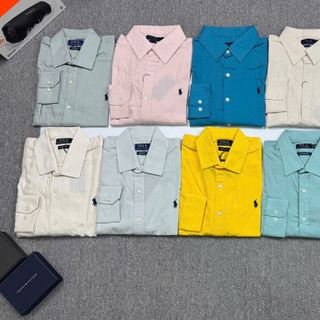 Sơ mi Tay dài Polo nam. Chất vải linen.
