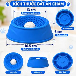 Bát bóng lăn kèm khay liếm thức ăn chậm silicon chó mèo GIMARS