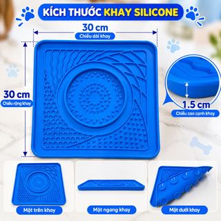 Bát bóng lăn kèm khay liếm thức ăn chậm silicon chó mèo GIMARS