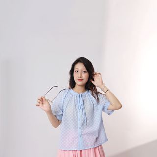 Impéris Fashion | Áo Xanh Hoa Dây Rút Freesize
