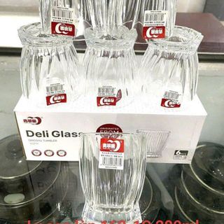 BỘ 6 LY THỦY TINH SỌC LÙN DELI 280ml GLASS KB162-1C (T12)