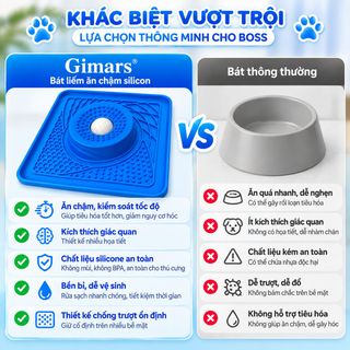 Bát bóng lăn kèm khay liếm thức ăn chậm silicon chó mèo GIMARS