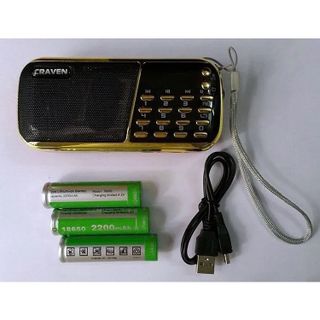 [Không Kèm Thẻ].Loa 3 Pin,Máy Nghe Pháp,Kinh Phật,Hỗ Trợ 2 Khe Cắm Thẻ,USB,Đài FM