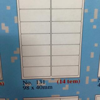 Decal A4 Tomy 131, 14 tem kt 98x40mm