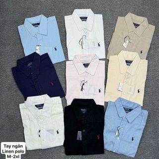 LINEN POLO TAY NGẮN.   Chất vải linen xước - rủ - mềm - mát.