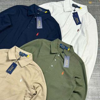 Polo tay dài nam thun dệt kim.