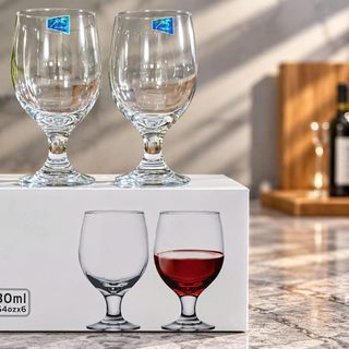BỘ 6 LY SINH TỐ CÓ CHÂN WINE GLASS – 430ML (T8)