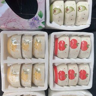 Bộ 6 Bát Cơm Hoa Quả, Trái Cây (THÙNG 10B)