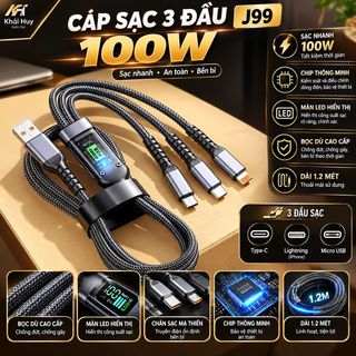 Tẩu Sạc Mới C27 PD45W Sạc Siêu Nhanh Trên Xe Ô Tô, Bộ Sạc Tích Hợp Công Suất Cao 145W Khải Huy Auto Car