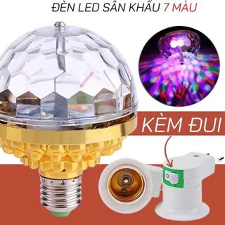 ĐÈN LED VŨ TRƯỜNG 7 MÀU XOAY 360 KÈM ĐUI CẮM (T100)