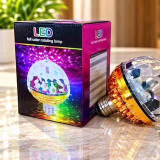 ĐÈN LED VŨ TRƯỜNG 7 MÀU XOAY 360 KÈM ĐUI CẮM (T100)