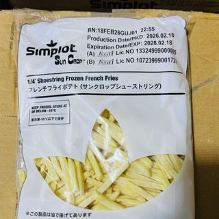 Khoai Tây Chiên Shoestring 1/4" Simplot Sun Crop Túi 1kg - Thùng 12kg