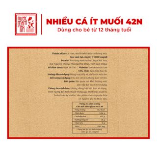 [Lốc 4 chai] Nước Mắm Tĩn trẻ em cho bé ăn dặm độ đạm 42N 60ML nhiều cá ít muối