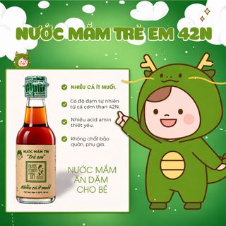 [Lốc 4 chai] Nước Mắm Tĩn trẻ em cho bé ăn dặm độ đạm 42N 60ML nhiều cá ít muối
