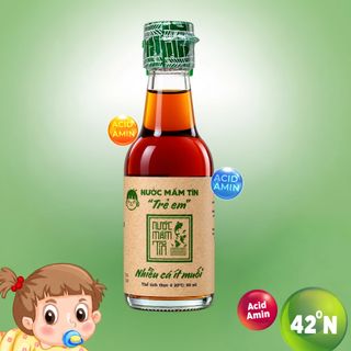 [Lốc 4 chai] Nước Mắm Tĩn trẻ em cho bé ăn dặm độ đạm 42N 60ML nhiều cá ít muối