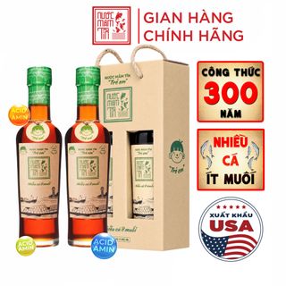 [HỘP 2 CHAI - 42N - 250ML] Nước Mắm Tĩn Trẻ Em Cho Bé Ăn Dặm độ đạm 42N chai thủy tinh rin nguyên chất nhiều cá ít muối