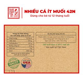 [HỘP 2 CHAI - 42N - 250ML] Nước Mắm Tĩn Trẻ Em Cho Bé Ăn Dặm độ đạm 42N chai thủy tinh rin nguyên chất nhiều cá ít muối