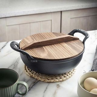 NỒI GANG NẮP GỖ SIZE 20CM (T20)