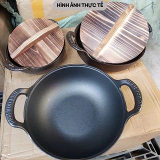 NỒI GANG NẮP GỖ SIZE 20CM (T20)