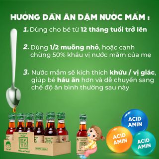 LỐC 10 Chai 42N 60ml Nước Mắm Tĩn Cho Bé Ăn Dặm độ đạm 42N chai thủy tinh nhiều cá ít muối