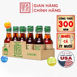 LỐC 10 Chai 42N 60ml Nước Mắm Tĩn Cho Bé Ăn Dặm độ đạm 42N chai thủy tinh nhiều cá ít muối