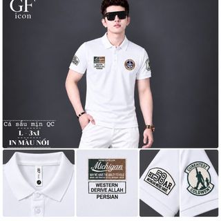 Áo Polo Nam Cá Sấu Mịn In Màu Nổi Phối Patch - Áo Thun Nam Cổ Trụ Size L-3XL HH-TR04