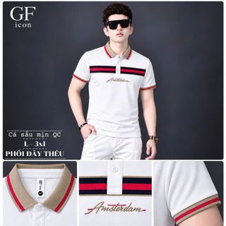 Áo Polo Nam Cá Sấu Mịn Phối Dây Thêu Chữ Ký Ngực - Áo Thun Nam Cổ Trụ Size L-3XL HH-TR15