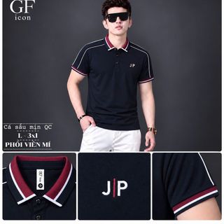 Áo Polo Nam Xanh Đen Polo Viền Mí Vai Cá Sấu Mịn - Áo Thun Nam Cổ Trụ Size L-3XL HH-TR16